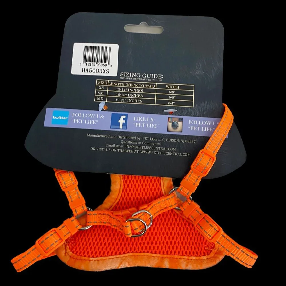 Luxe Orange Dog Harness, XS
